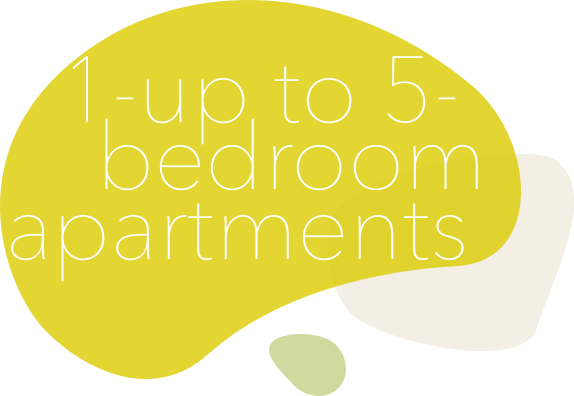 1 up to 5 bedroom apartments